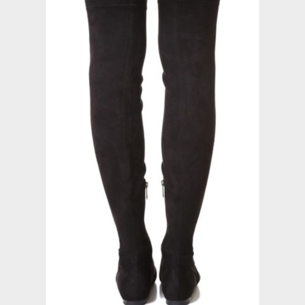 JOIE Hayleigh Black OTK Genuine Suede Stretch Boots - Picture 5 of 8